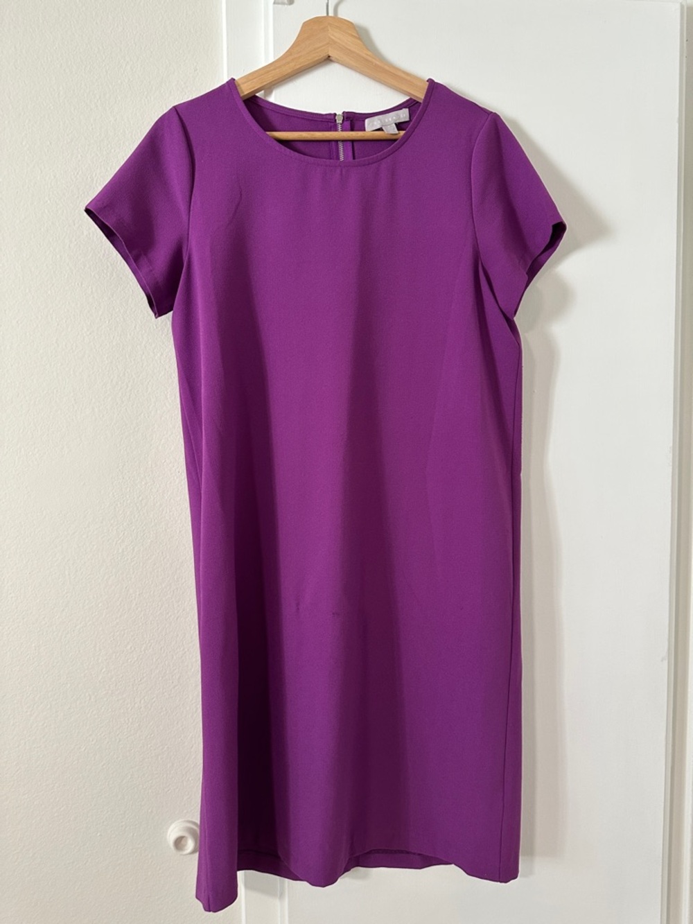 Chelsea28 Purple Short-Sleeve Shift Midi Dress